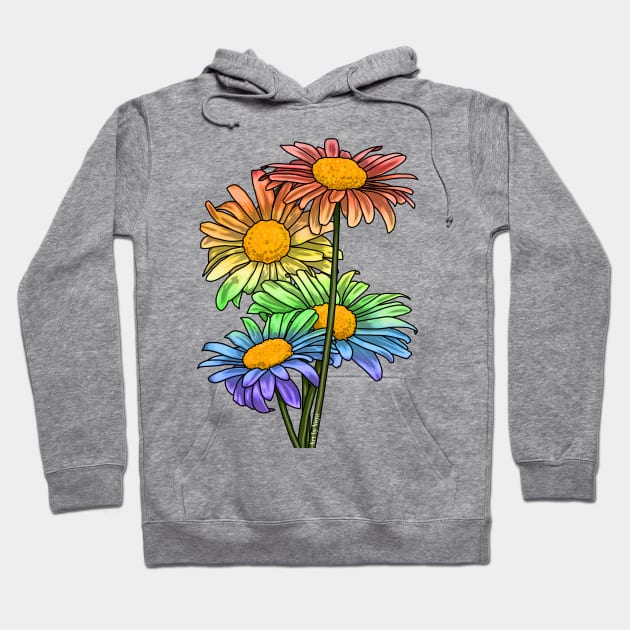 Daisies Rainbow Hoodie by Art by Veya